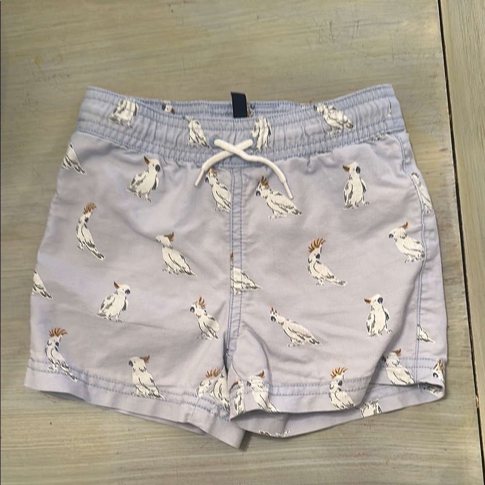 Janie and Jack Sky Blue Cockatoo Swim Trunks